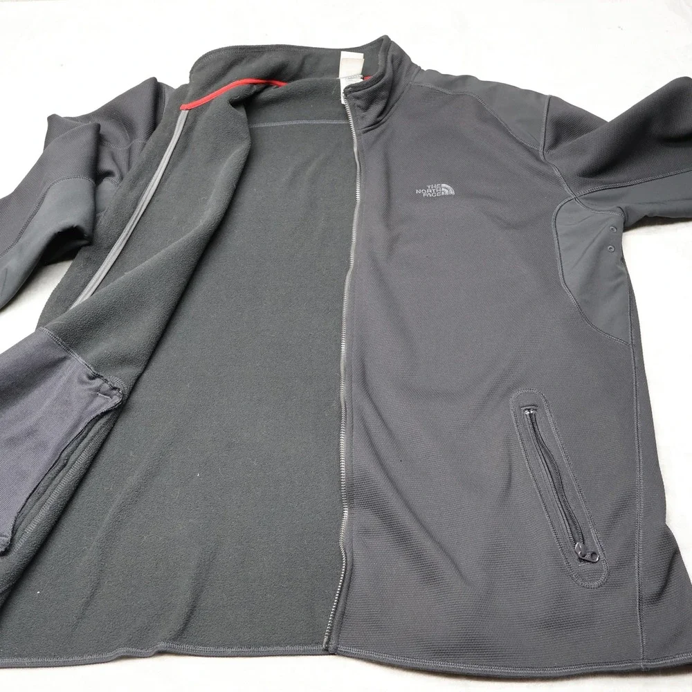 The North Face Fleece Jacket Mens XXL Grey TKA Stealth Full Zip Performance Top